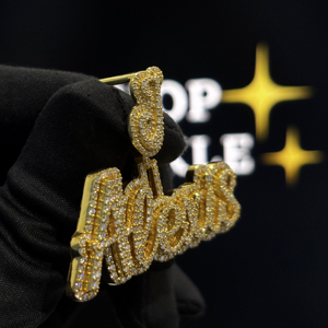 <b>Custom</b> <b>Name</b> Hip Hop Style Pendant with J Letter Bail 925 Sterling Silver VVS Moissanite Gold Plated Iced Unisex <b>Necklace</b> Charm - Product Image 2
