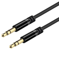 Câble audio AUX 3,5 mm, fiches plaquées or, coque en alliage d'aluminium, mâle-mâle, blindage en PVC tressé, pour voiture, home cinéma, haut-parleur 1080p