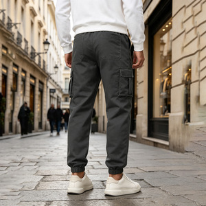 <span class=keywords><strong>Pantaloni</strong></span> <span class=keywords><strong>da</strong></span> Lavoro Stile Americano in Twill, Multi Tasche, Vita Media, Casual, Affusolati, Lunghi per Uomo - Product Image 1