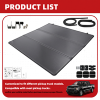Couverture de benne pliante manuelle étanche à trois volets pour Navara Frontier 2015-2026 NP300, en aluminium verrouillable pour pick-up