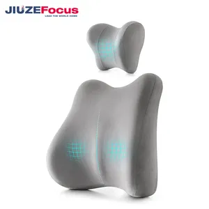 Car Back Cushion Waist Pillow Memory Foam Neck Support Cushion Breathable Car Headrest Lumbar Support Neck Pillow