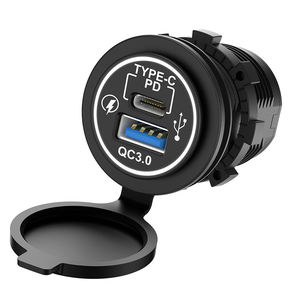 Зарядное устройство для автомобиля с двумя портами USB Type-C, 48 Вт, быстрая зарядка, водонепроницаемое, 12В/24В, класса люкс - Product Image 1