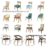 Chaises de salle à manger modernes en bois massif avec dossiers, conçues avec du tissu, adaptées à une utilisation dans les restaurants, les cafés et les hôtels.