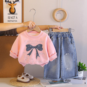 Tenue Tendance Printemps-Automne pour Filles 2026 – Nouvelle Robe en Coton à Manches Longues pour Bébé <span class=keywords><strong>Fille</strong></span> avec Grand Nœud – Tendance Enfants S - Product Image 2
