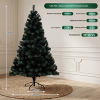 Sapin de Noël Artificiel Multi-tailles Pointu en PVC + Matériau Ignifuge pour Hôtels, Centres Commerciaux et Décoration de Vitrines