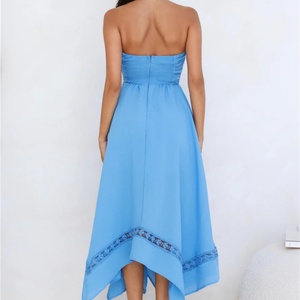 Robe d'été tendance 2025, style bohème, sexy, dos nu, sans bretelles, pour les vacances, bleu ciel, robe de plage pour femmes - Product Image 6