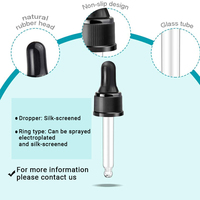 Vente en gros 18/410 18/415 20/400 20/415 Pipette compte-gouttes en verre or blanc noir compte-gouttes en plastique lisse pour huile cosmétique