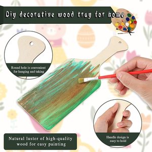 Mini planche à découper en bois avec poignée, bloc de découpe rectangulaire en bois pour la cuisine, le service et la décoration DIY - Product Image 3