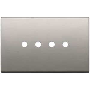 <b>Brushed</b> Nickel Wall Plate 4 Gang <b>Round</b> Hole 14.7 In X 9.7 In For Switches - Product Image 1