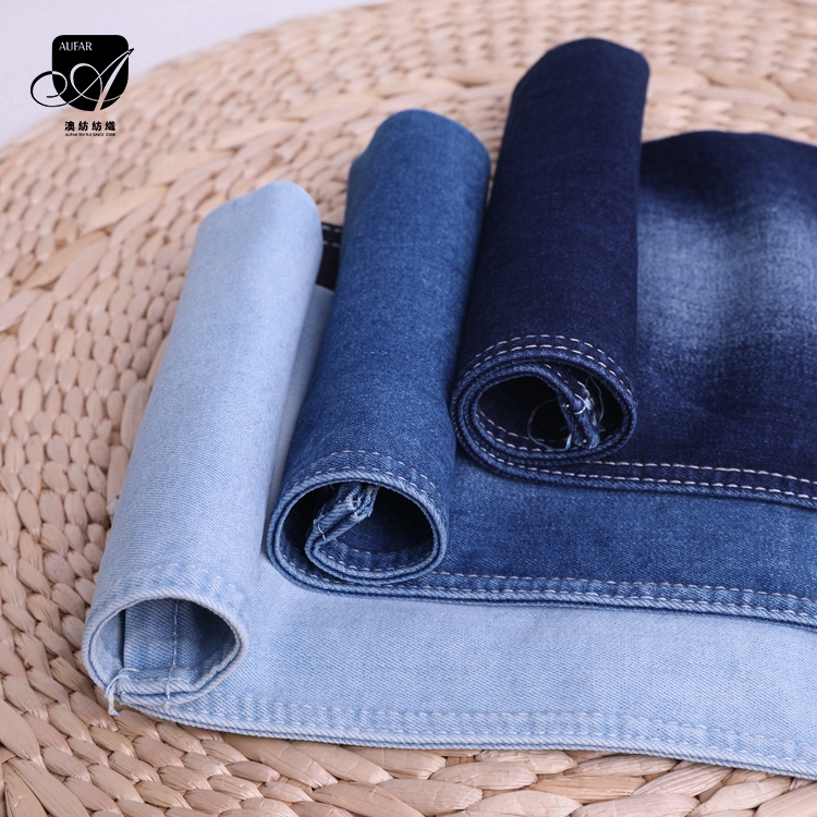 Chất lượng cao ánh sáng màu xanh jeans denim vải cho nam giới jeans chàng trai và cô gái vải 3910 #