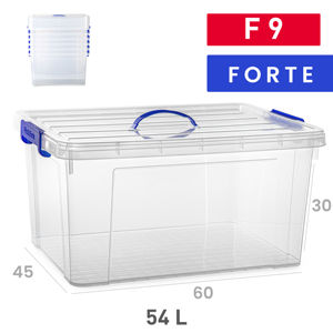 Forte F9 <b>Storage</b> <b>Box</b> 54 L Transparent Home Organization <b>Bin</b> Durable Reusable Plastic Container - Product Image 1