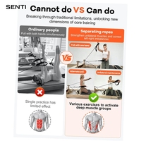 Accessoires pour Pilates Reformer : Kit de mise à niveau avec 2 sangles épaissies et séparateur de corde pour entraînements à domicile et en studio
