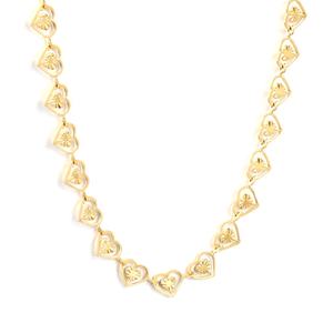 Collier ras du cou tendance pour femme en acier inoxydable, avec pendentif cœur ajouré, plaqué or 18K PVD, bijou étanche - Product Image 1