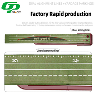 Tapis de putting de golf écologique en velours cristal ABS, gazon haute densité, retour automatique de balle, conception à double trou, aide à l'entraînement OEM ODM
