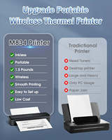 Phomemo M834 Printer termal A4 nirkabel portabel 300DPI kontak penggunaan kantor kompatibel Android US huruf A4 gulungan kertas termal