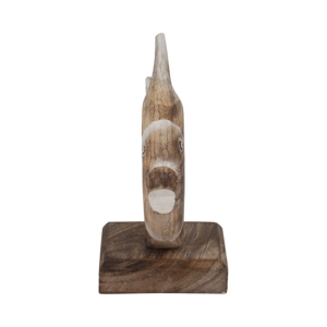 Statuetta di Pesce in Legno Intagliata a Mano in Legno di Albasia, Decorazione Costiera per Casa, Ufficio, Bagno, Esposizione su Mensola - Product Image 3