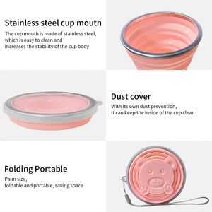 Collapsible Silicone <b>Cup</b> 320ml Portable Folding Travel <b>Cup</b> Leakproof, for Outdoor, Office, Camping 10.82oz - Product Image 3