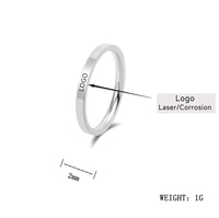 2mm Bague Acier Inoxydable Or Rose Noir Bleu Ultra Fine Lisse Basic Prime cercle Acier Inoxydable Couple Bague doigt bagues 546