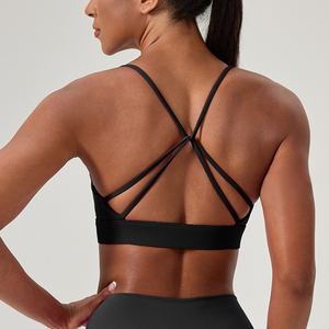 Wholesale Women's Crisscross <b>Strap</b> Sports <b>Bra</b> Square Neck Yoga <b>Bra</b> with Removable Pads Quick Dry Medium Support Activewear - Product Image 4