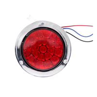 Approvisionnement d'usine de haute qualité 24v 4 "pouces Led feu arrière rond pour camion remorque camion tracteur avec anneau en métal/chrome/caoutchouc