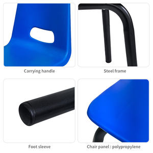 เก้าอี้พลาสติก PP สีสันสดใส พร้อมที่นั่งตามหลักสรีรศาสตร์ สำหรับการใช้งานอเนกประสงค์ในโรงเรียนอนุบาล ศูนย์ดูแลเด็ก และการเรียนที่บ้าน - Product Image 3