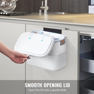 Nouvelle poubelle en PP, style moderne, pour la cuisine, sans perçage, à suspendre au mur, grande capacité, seau de rangement - Product Image 5