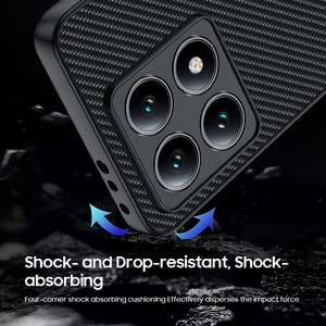 Pour Xiaomi 14T coque de téléphone Protection Anti-chute en Fiber de carbone coque arrière de téléphone antichoc pour Xiaomi 14T - Product Image 2