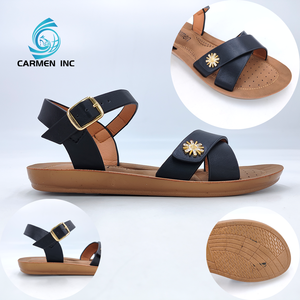 Sandales plates pour femmes à la mode en vente chaude sandales plates pour femmes sandales confortables pour <span class=keywords><strong>pieds</strong></span> plats pour femmes fille dame - Product Image 1