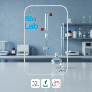 Cabeza de Destilación de Vidrio BioLab B3 de Orificio Estrecho con Equilibrio de Presión, Forma de Pera, 500ml/1000ml, para Destilación en Laboratorio - Product Image 4
