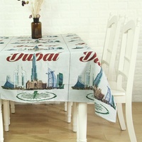 MOQ 100 pièces Nappe Jacquard Florale Tissée en Polyester/Coton Anti-Salissure de Haute Qualité Personnalisée pour Décoration de Salon et de Banquet