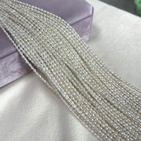 Perles d'eau douce en vrac de 3-4 mm en forme de riz, naturelles et cultivées, de taille irrégulière, précieuses pour la fabrication de bijoux DIY