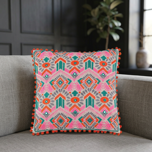 Wholesale Intricate Embroidered Square Floral Cushion Covers & Decorative <b>Pillow</b> Cases for Home Hotel & Hospital <b>Decor</b> - Product Image 3