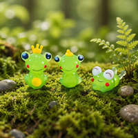 Figurine de grenouille en verre soufflé à la main, miniature, ornement mignon, grenouille verte, décoration de bureau, jardin féerique, terrarium, cadeau, objet de collection