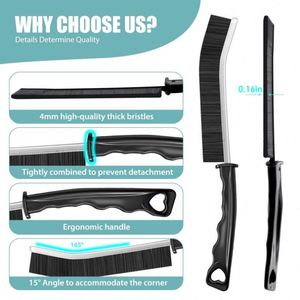 Crevice Cleaning Brushes Long Handle Dead Angle Cleaning Porcelain Plate Hair Dust Brush <b>Gap</b> Bathroom Toilet Kitchen Brush - Product Image 4