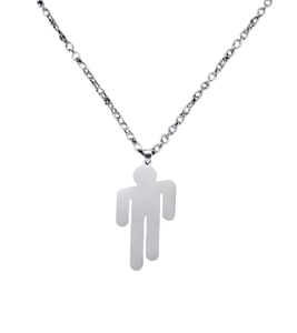 Moda de acero inoxidable grabable en blanco persona forma colgante collar Billie eilish collar - Product Image 1