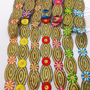 Pita Renda Payet Baru Bordir Bunga Afrika, Pita Hiasan untuk Disetrika pada Kain, DIY Pakaian, 10 Warna, Lebar 5cm - Product Image 3