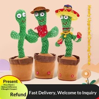 Cactus en peluche décoratif en pot - Jouet dansant et parlant pour accessoires de style TikTok BROS 33cm pour les 7-14 ans