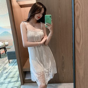 Camisón Sexy con Tirantes y Cuello, sin Mangas, con Encaje, para Mujer, Pijama de Verano, Ropa de Dormir, Talla Grande para Chicas Curvilíneas - Product Image 6