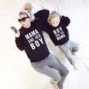 2021 moda pulóver carta cuello redondo <span class=keywords><strong>sudadera</strong></span> Casual 'mamá <span class=keywords><strong>y</strong></span> yo' estilo para mujeres niños bebés - Product Image 5