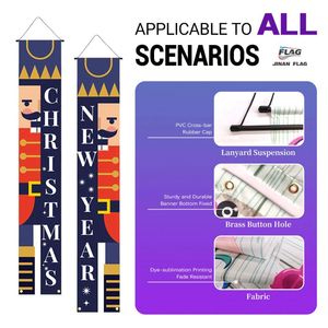 1*6ft <b>Nutcracker</b> Soldier <b>Christmas</b> Door Hanging <b>Decorations</b> Couplets PVC & Polyester Long Rectangle for Home <b>Decoration</b> - Product Image 2