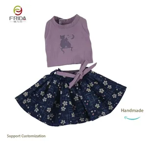 Fashion Hot Sale Customizable American Doll Girls T-Shirts and Skirts Cute Pretty Doll Clothes for doll clothes
