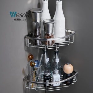 WESDA <span class=keywords><strong>Porte</strong></span>-<span class=keywords><strong>shampoing</strong></span> mural en acier inoxydable pour <span class=keywords><strong>baignoire</strong></span> Panier de douche d'angle Panier de rangement Étagères de salle de bain - Product Image 2