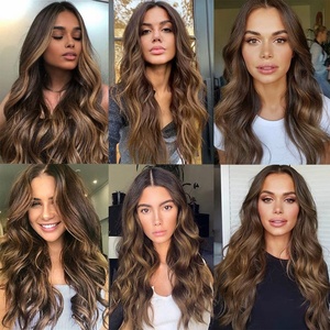 Peluca con Clip para mujer, conjunto de cuatro piezas extensibles, máquina de densidad 180%, doble trama, ondulación de agua, simulación Natural, rizado esponjoso - Product Image 4