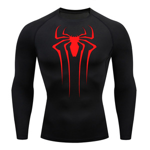 2025 nuova camicia da uomo a compressione per il Fitness sportivo da ginnastica attillate magliette da ginnastica atletiche ad asciugatura rapida T-Shirt con motivo a <span class=keywords><strong>ragno</strong></span> - Product Image 2