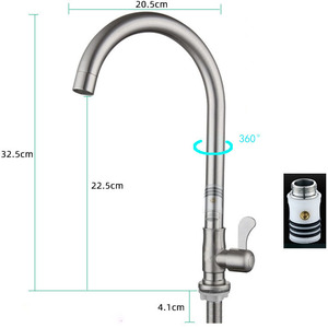 Edelstahl Waschbecken Wasserhahn Einzel kühlung alle Kupfer kern Waschbecken Wasserhahn - Product Image 5