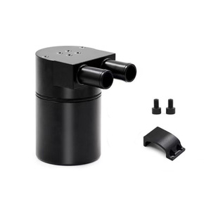 Bidon à huile à double trou avec récupération des gaz d'échappement pour modification de voiture BMW, en alliage d'aluminium noir et argenté D1117 - Product Image 1