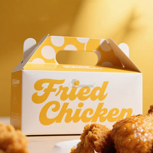 กล่องกระดาษบรรจุภัณฑ์อาหารจานด่วนแบบกำหนดเองสำหรับขายส่ง อาหารนำกลับบ้าน ไก่ทอดแบบฝรั่งเศส ไก่เน็ตติ้ง ปีกไก่ อาหารกลางวันแบบซื้อกลับบ้าน - Product Image 1
