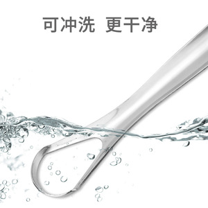 Stainless Steel Tongue Scraper U Shaped 14.8x2.8 Cm For Oral Care And Bad Breath Removal - Product Image 2