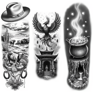 Tatuajes Temporales Realistas con Diseño Floral Vintage y <span class=keywords><strong>de</strong></span> Velas para Tocador, Arte Corporal para Mujeres (Muslos), Hombres (Brazos, Piernas, Mangas) - Product Image 4