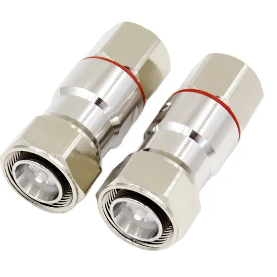 RF Male Plug 4.3-10 mini din clamp straight rf Coaxial Connector for 1/2 Common Cable with Low PIM -165dBc